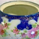 Nippon Porcelain Cracker/Biscuit Jar Cobalt & Gold with Roses NO LID