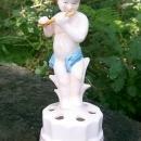 Paulux Japan Boy with Flute Figural Ceramic Flower Stem Holder/Frog 7.25