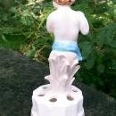 Paulux Japan Boy with Flute Figural Ceramic Flower Stem Holder/Frog 7.25