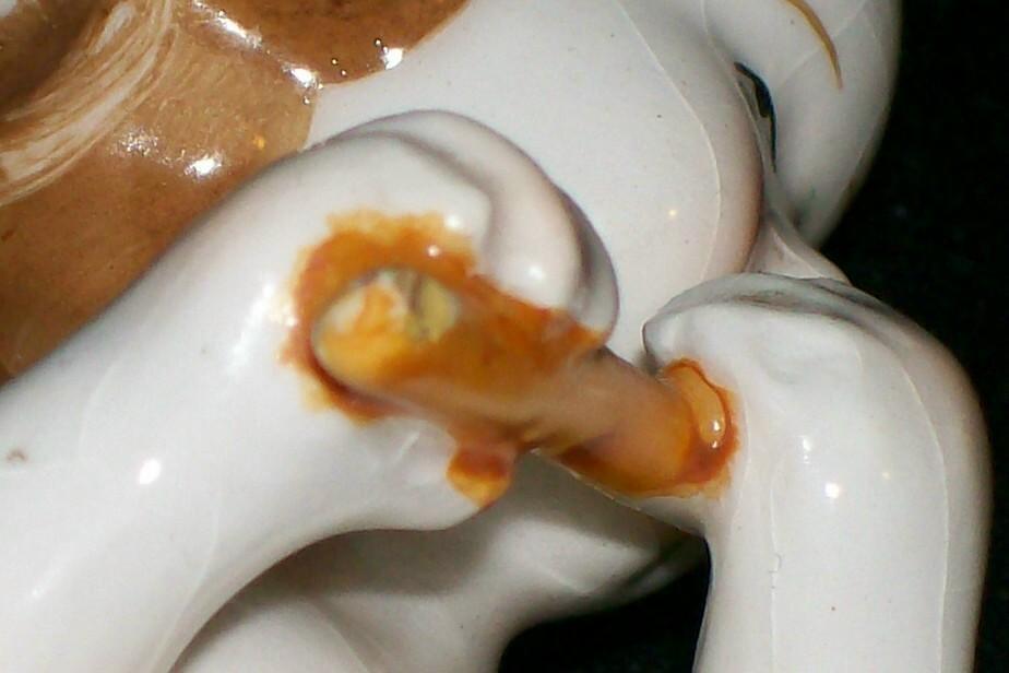 Boy with Flute Figural Ceramic Flower Stem Holder/Frog 7.25