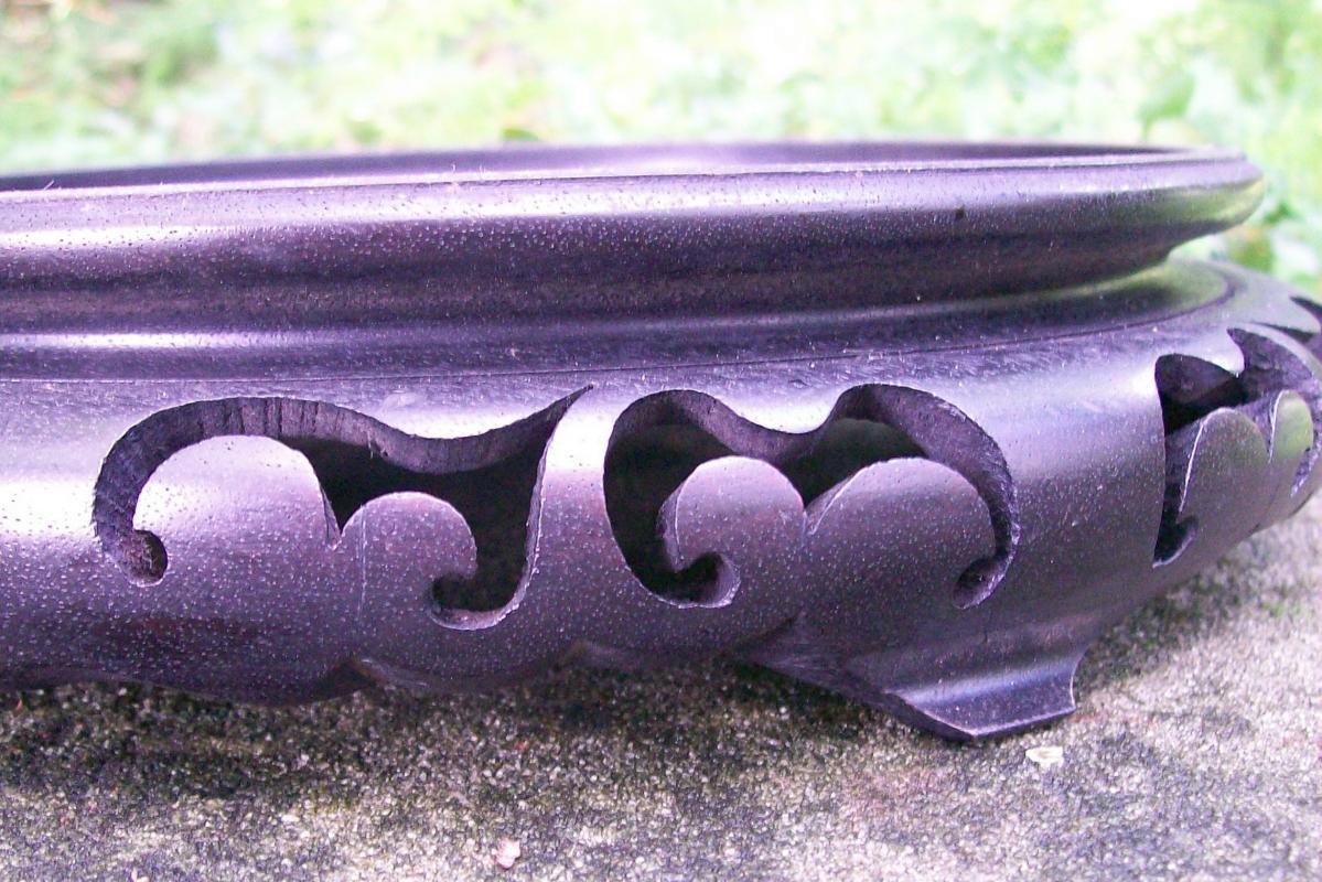 Chinese Ebony Hardwood Display Stand 9.5
