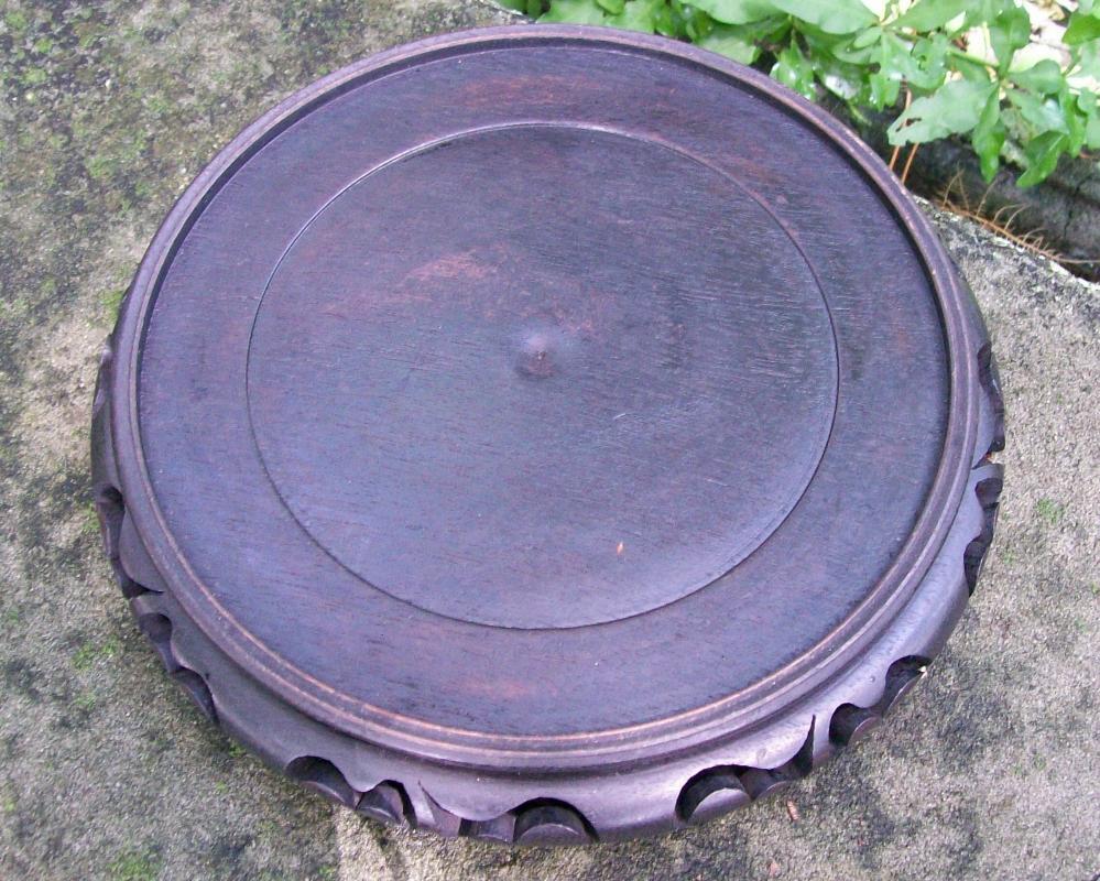 Chinese Ebony Hardwood Display Stand 9.5