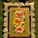 Italian Micromosaic Necklace: Ca. 1900 Gilded Brass