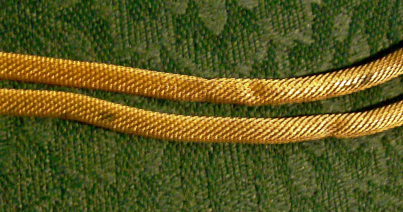 Italian Micromosaic Necklace: Ca. 1900 Gilded Brass