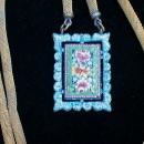 Italian Micromosaic Necklace: Ca. 1900 Gilded Brass
