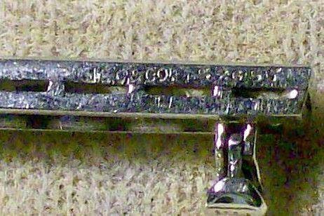 Platinum/Diamond/Sapphire Art Deco Bar Pin Ca. 1930 Signed J.E. Caldwell