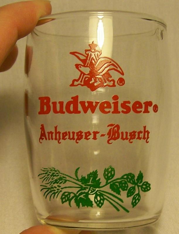 Budweiser Barrel Taster Glass Tumblers Set/4 1950s 3
