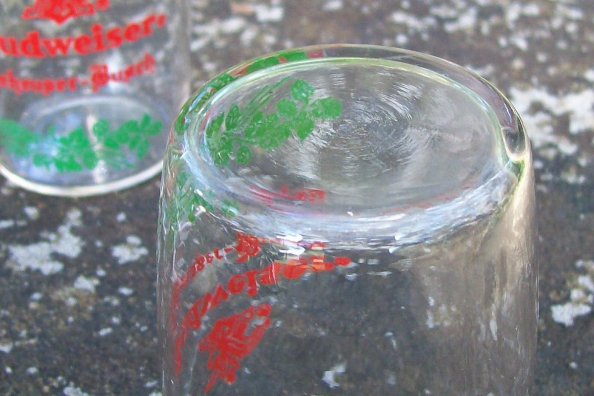 Budweiser Barrel Taster Glass Tumblers Set/4 1950s 3