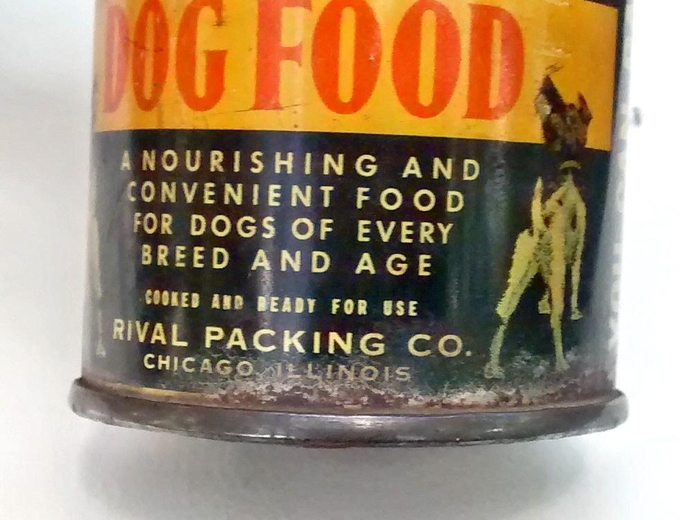 Rival Dog Food Tin Can Bank 1940s Advertising 2.75
