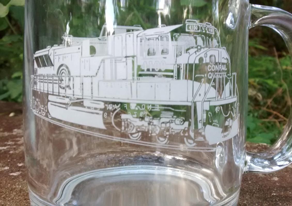 Conrail Railroad Glass Mug End of An Era 1976-98 Trains
