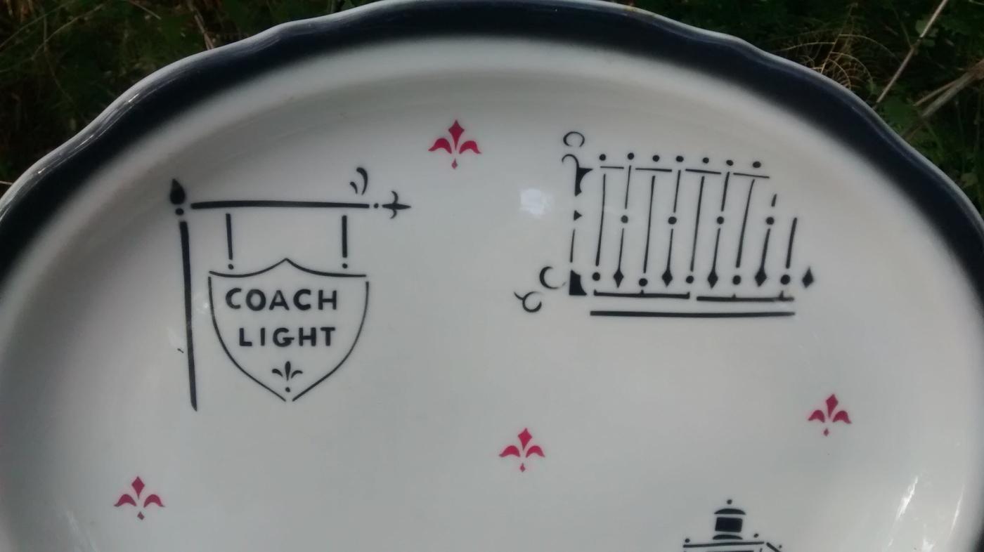 Coach Light Restaurant Advertising Ceramic Platter 1958 Wellsville Surry