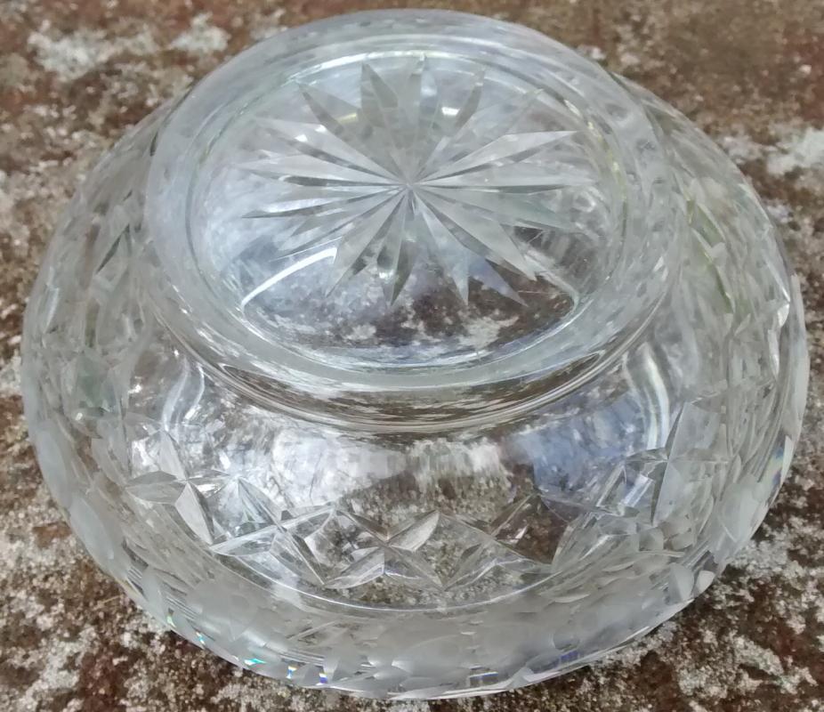 Austrian Guilloche Enamel & Engraved Crystal Dresser Jar 1890s-1920s