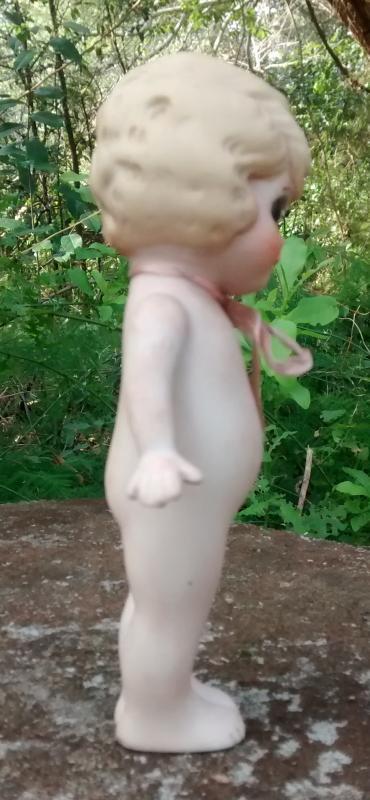 1920s Flapper Frozen Charlotte Doll Googley-Eyed Ceramic