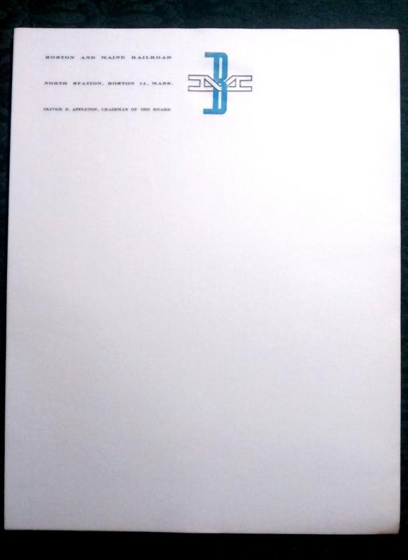 Boston & Maine Railroad Letterhead Paper Unused 15 Pieces