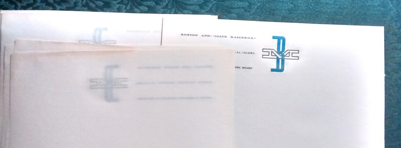 Boston & Maine Railroad Letterhead Paper Unused 15 Pieces