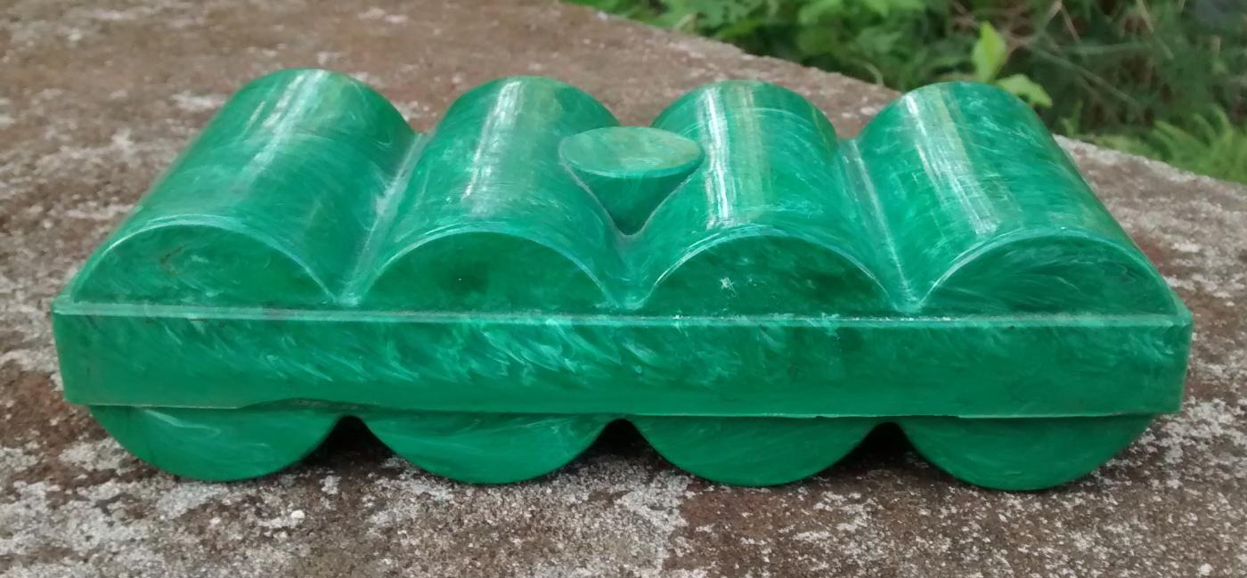 Poker Chip Set with Marbleized Green Plastic Case 1950s Complete