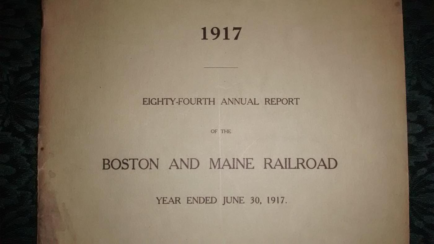Boston & Maine Railroad Annual Report 84th 1917