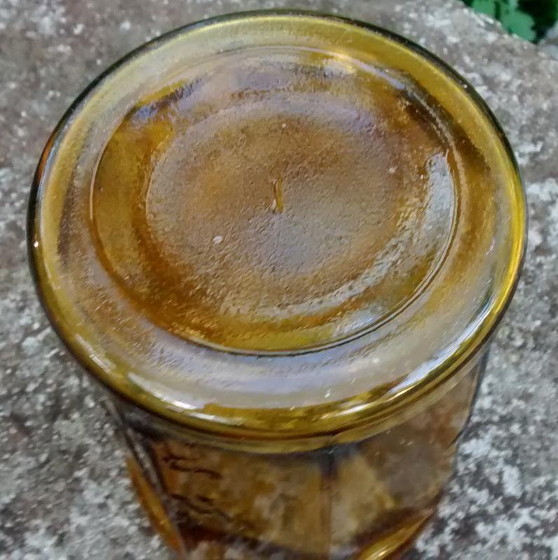 William S. Kimball Tobacco Jar/Humidor Amber Glass Ca. 1900