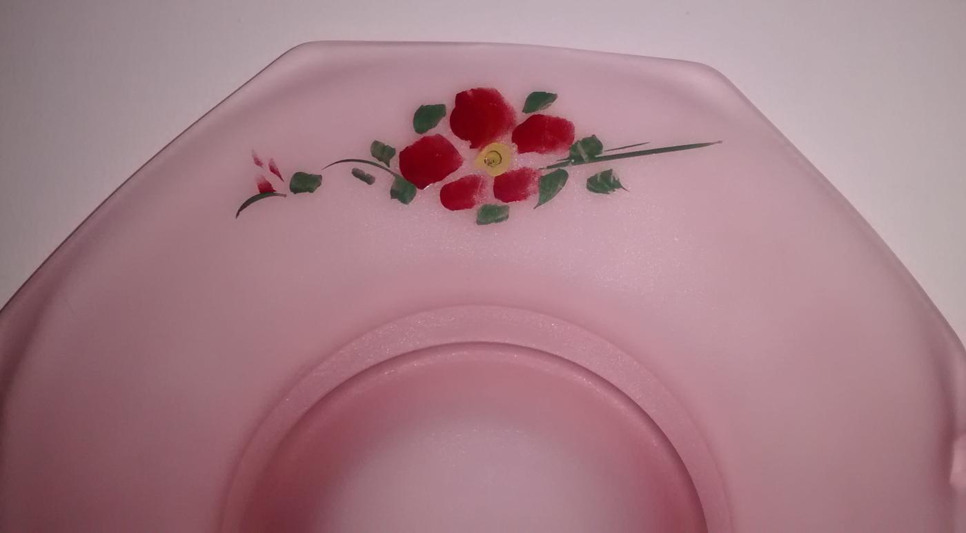 Lancaster Octagon Mayonnaise Liner w/Handles #923/4 Pk Satin HP Flowers