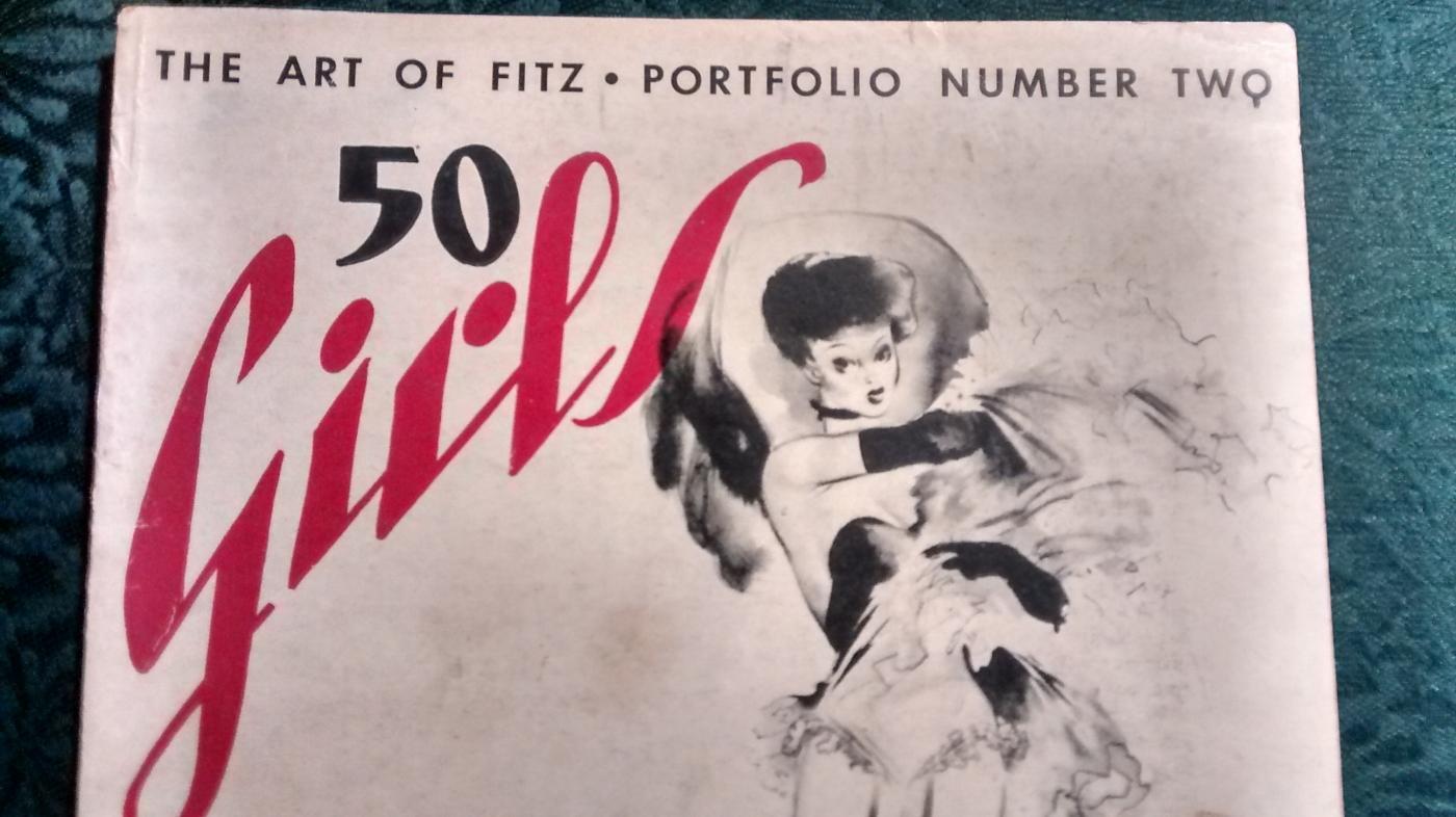 The Art of Fitz Portfolio No. 2/ 50 Girls by Fitz 1943 Nude Drawings Hollywood Pin-Up Art