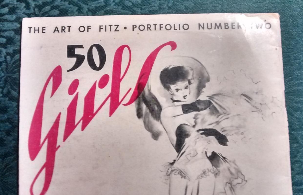 The Art of Fitz Portfolio No. 2/ 50 Girls by Fitz 1943 Nude Drawings Hollywood Pin-Up Art