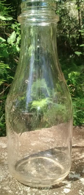 McClenny Dairy Milk Bottle Norfolk Virginia Clear Glass Quart 1930s-40s
