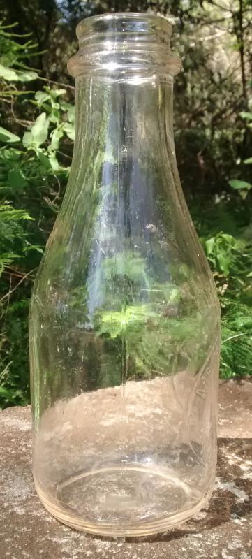McClenny Dairy Milk Bottle Norfolk Virginia Clear Glass Quart 1930s-40s