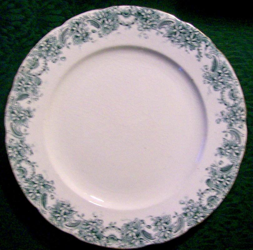 Columbian Art Pottery Ceramic Plate Trenton NJ Teal Transfer Ca. 1900