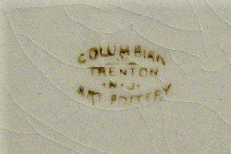 Columbian Art Pottery Ceramic Plate Trenton NJ Teal Transfer Ca. 1900