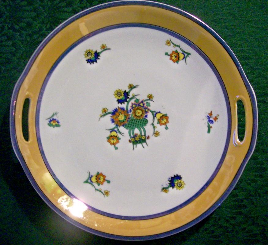 Bavarian Art Deco Luster Cake Plate