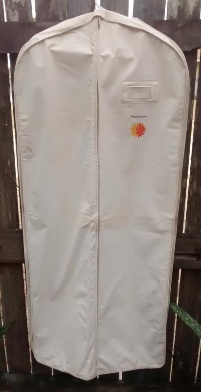 National Airlines Vinyl Garment Bag Sun King Logo 1960s-70s Attendant/Stewardess