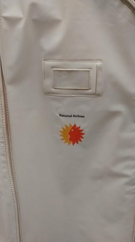 National Airlines Vinyl Garment Bag Sun King Logo 1960s-70s Attendant/Stewardess