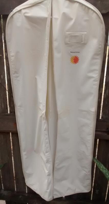 National Airlines Vinyl Garment Bag Sun King Logo 1960s-70s Attendant/Stewardess