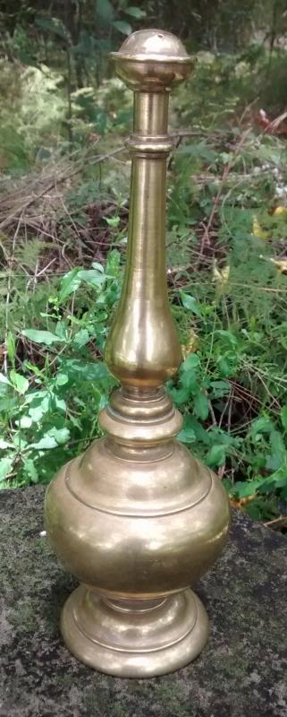 Antique India Brass Rose Water Sprinkler Bottle 1920s-30s