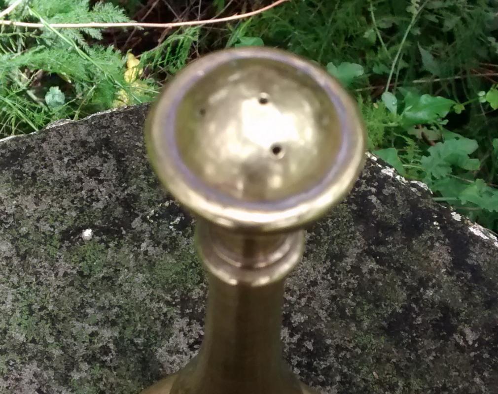 Antique India Brass Rose Water Sprinkler Bottle 1920s-30s