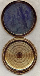 Elgin American Enameled Brass Compact 1950's Yellow Flowers