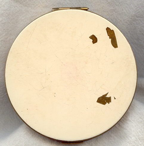 Elgin American Enameled Brass Compact 1950's Yellow Flowers