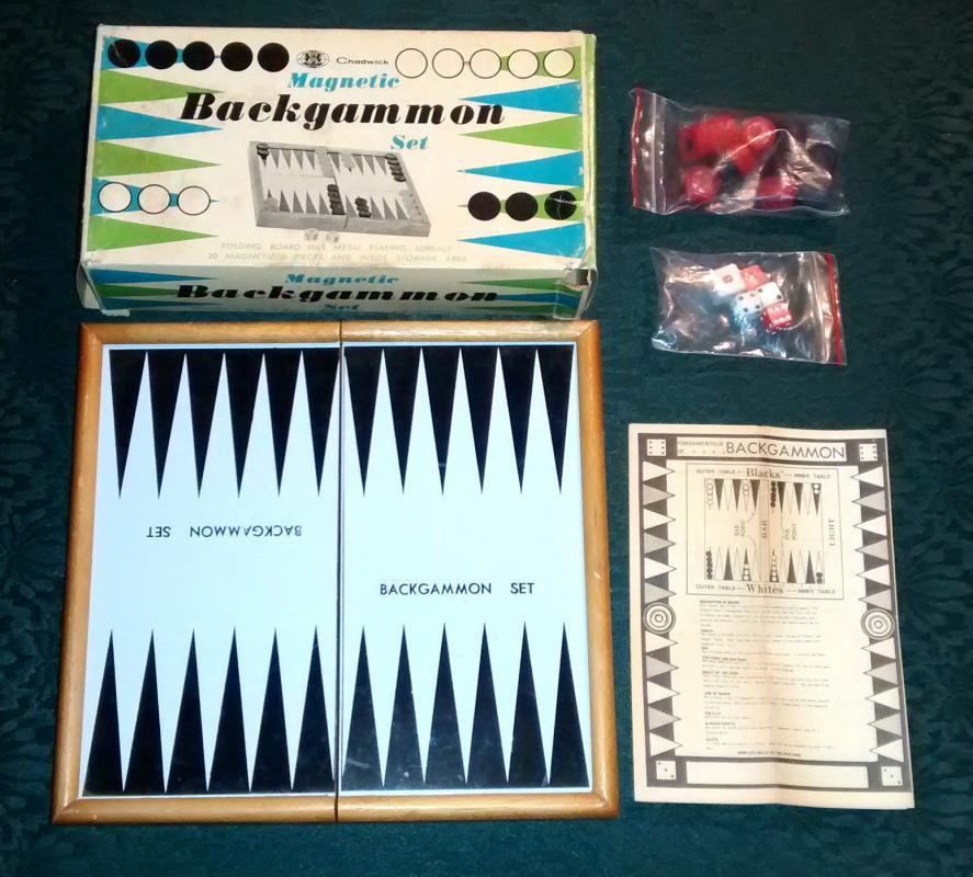 Chadwick Magnetic Backgammon Set Complete 1973 Vintage