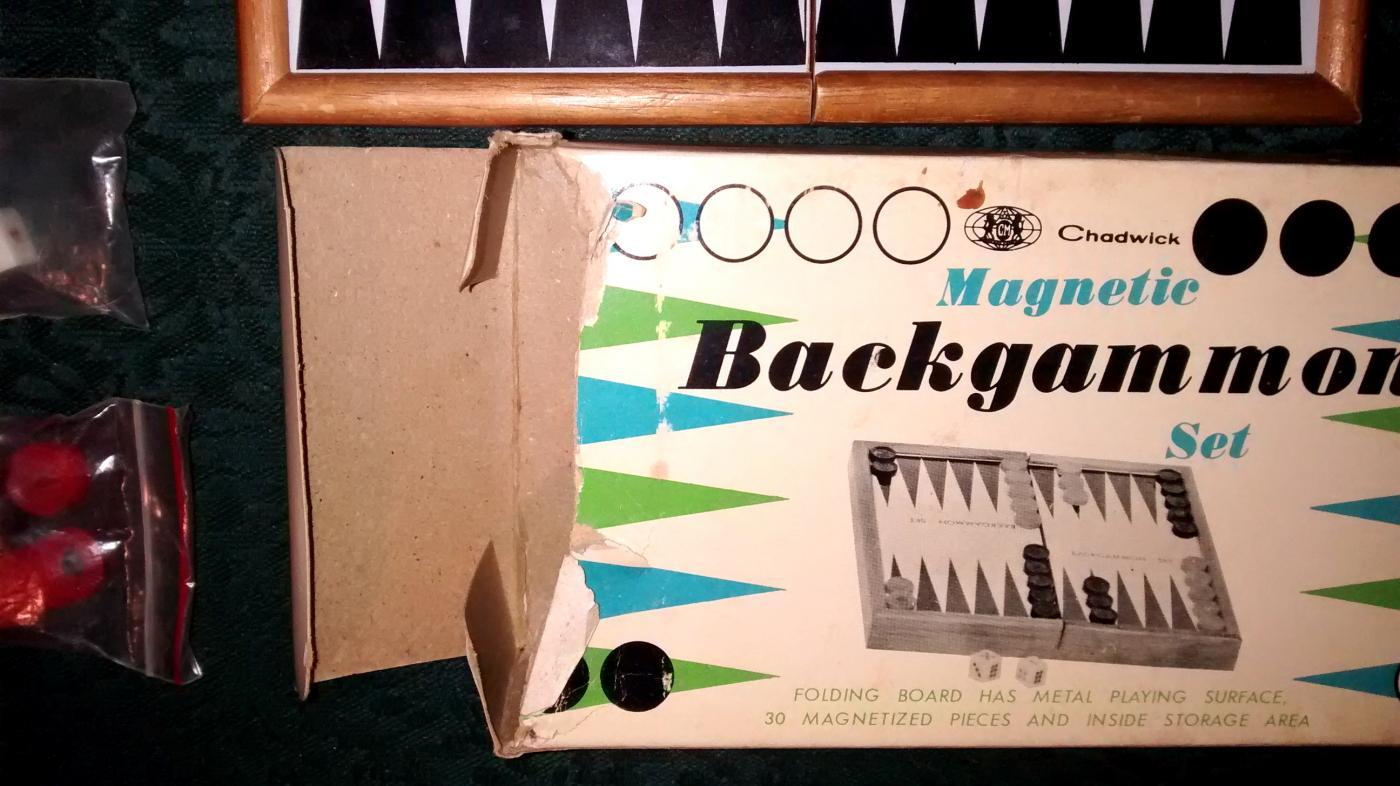 Chadwick Magnetic Backgammon Set Complete 1973 Vintage