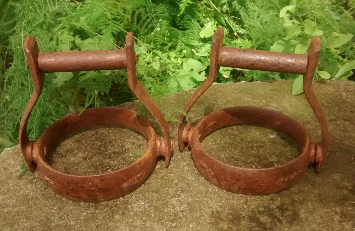 Antique Iron Trick-Rider Horse Stirrups Early 1900s