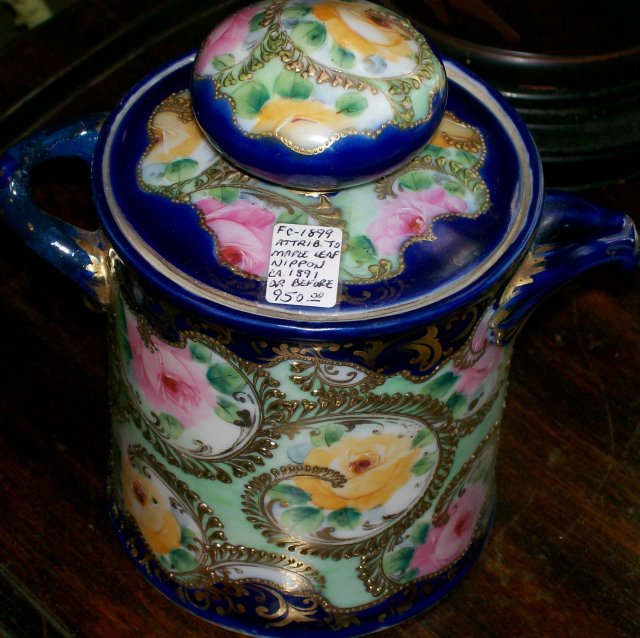 Nippon Humidor Cobalt Blue Moriage Gold with Roses
