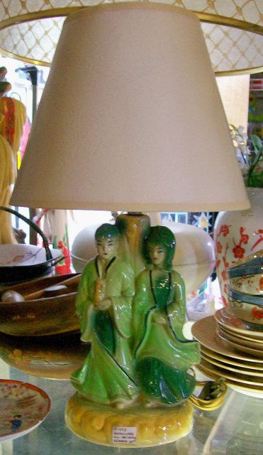 Shawnee Lamp: Oriental Couple: Original Shade