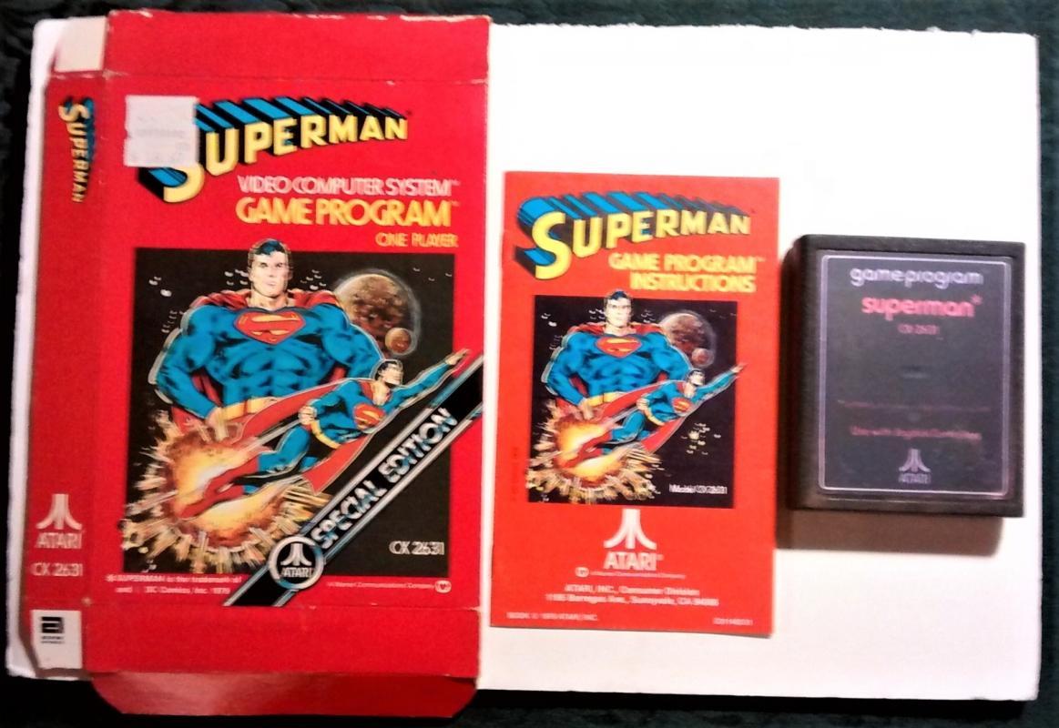 Vintage Atari Game Superman cx2631 w/Box & Instructions Ca. 1979