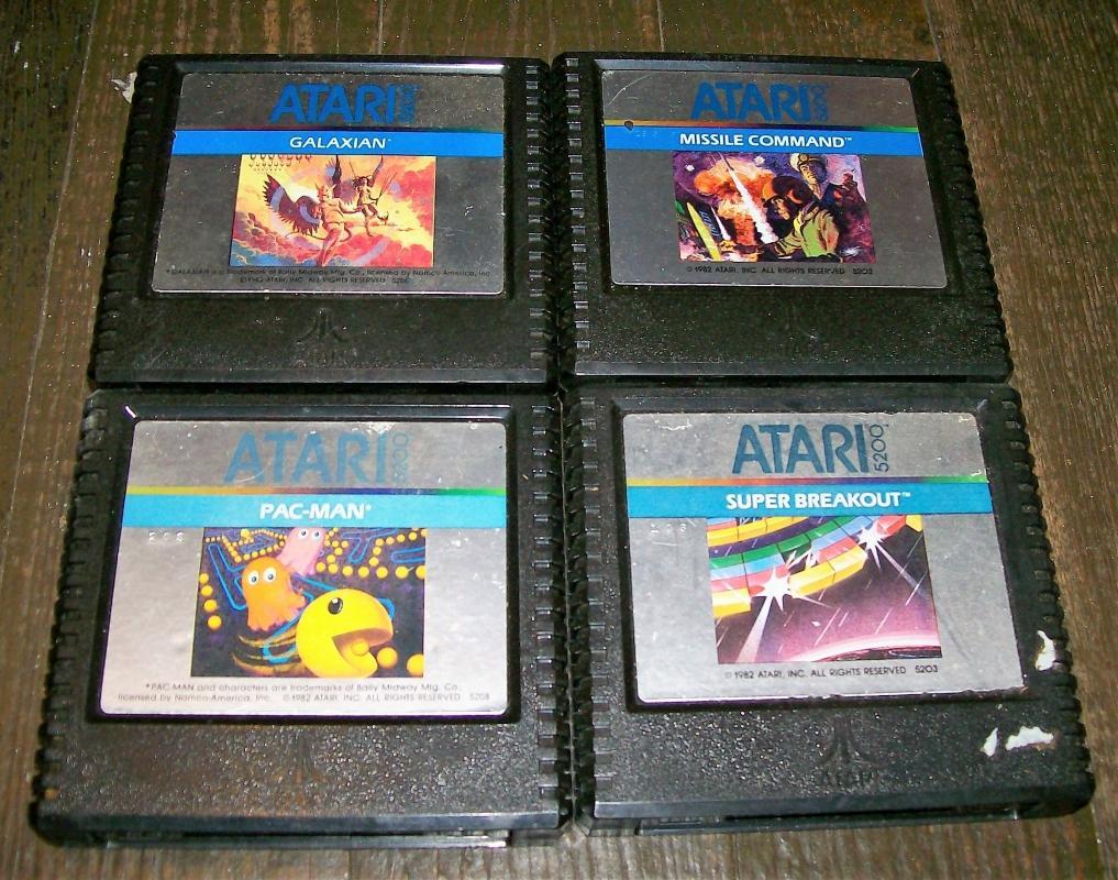 Vintage Atari 5200 Games Set/4: 5202/5203/5206/5208 Cartridges Only