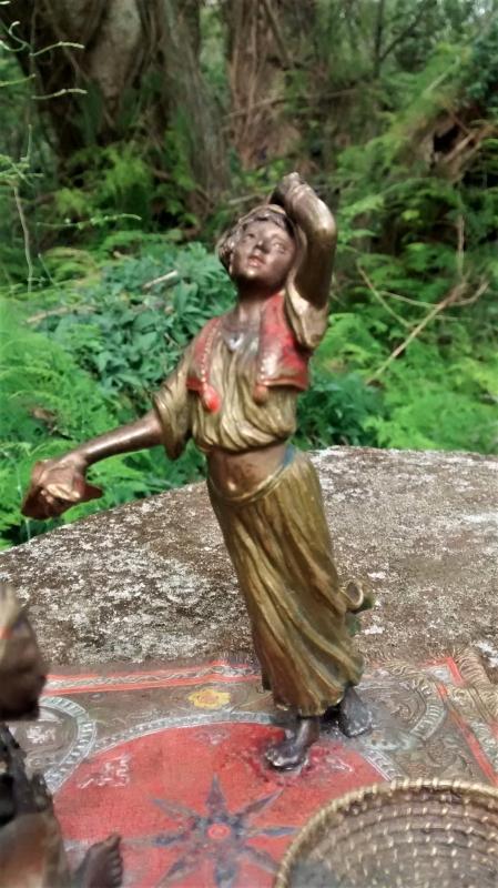 Bergmann Vienna Bronze Scupture Arab Veil Dancer on Carpet Late 1800s 4.5