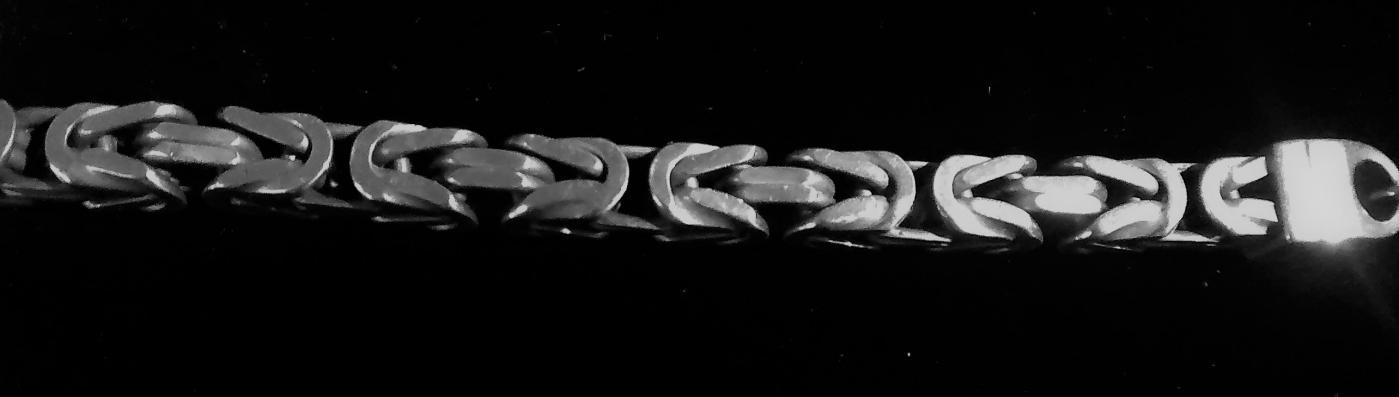 Square Byzantine Sterling Silver Neck Chain 22