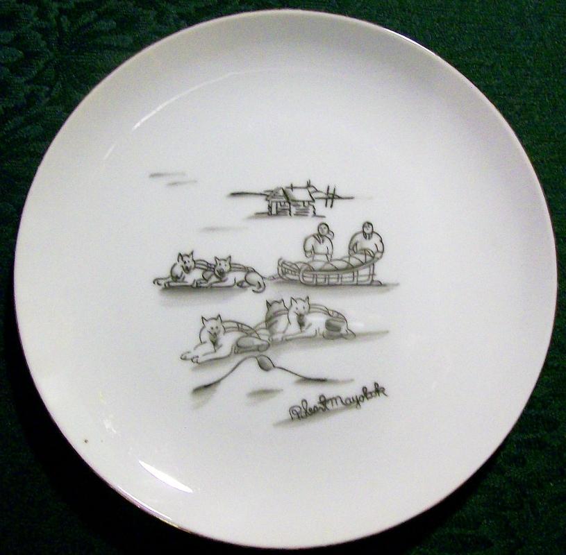 Mayokok Eskimo/ Inupiaq Print Ceramic Plate Alaska Artist Signed 7.25
