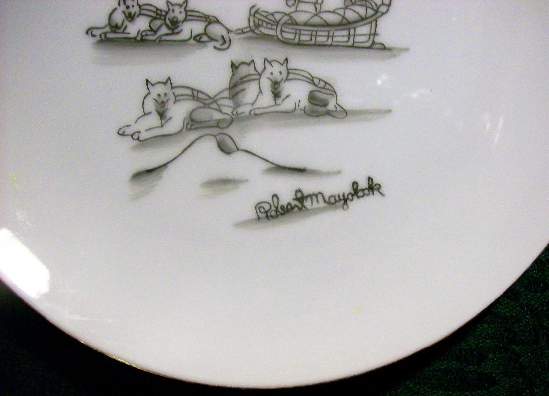 Mayokok Eskimo/ Inupiaq Print Ceramic Plate Alaska Artist Signed 7.25