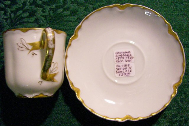 Haviland Limoges Demitasse Cups & Saucers: Set of 4