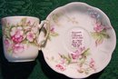 Haviland Limoges China Demitasse Cups & Saucers Set of 2 Pink Floral